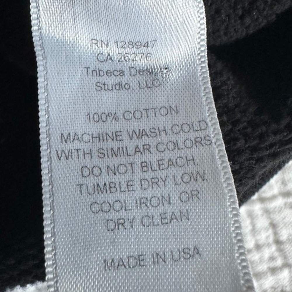 Nili Lotan Black Callie Distressed Crewneck Sweatshirt Fleece Small Made in USA - Picture 3 of 7